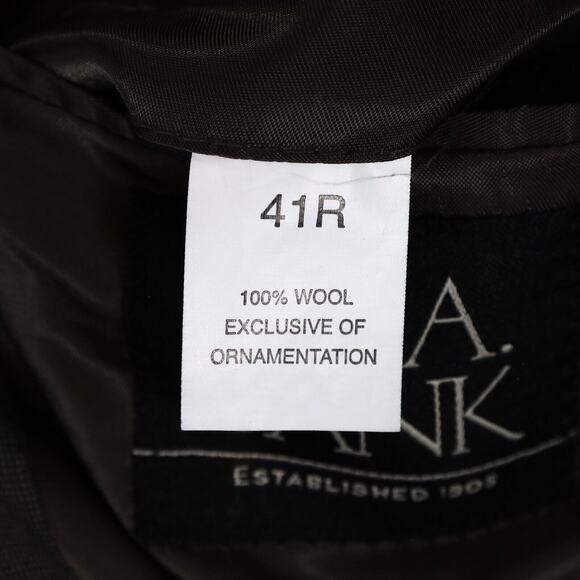 Jos A Bank Sport Coat Mens 41R Wool Gray Micro Plaid Lined Jacket Blazer - Picture 4 of 16